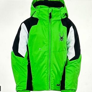 Spyder Green and Black Mini Guard Boys Jacket Size 18